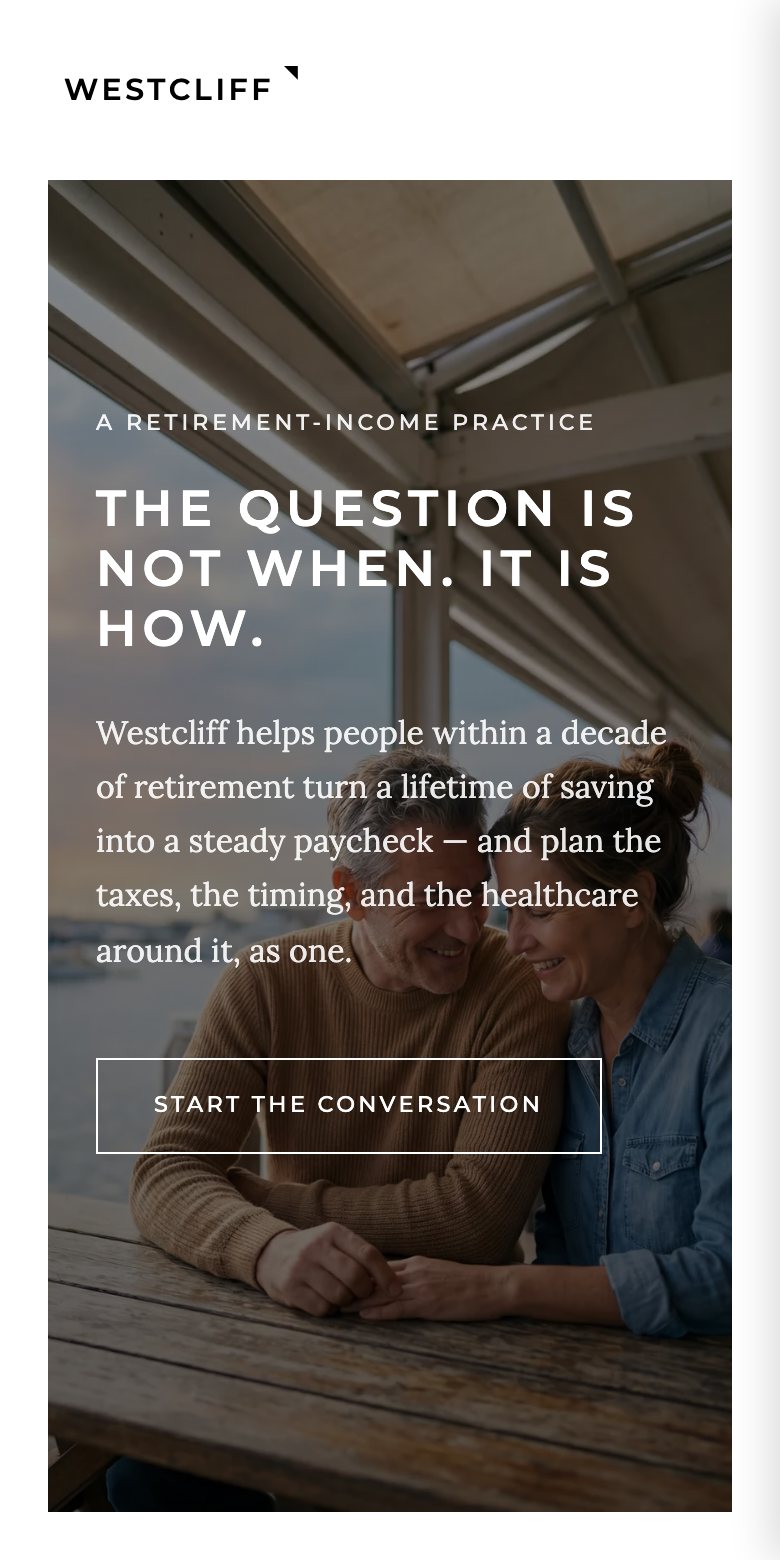 The same site on a phone